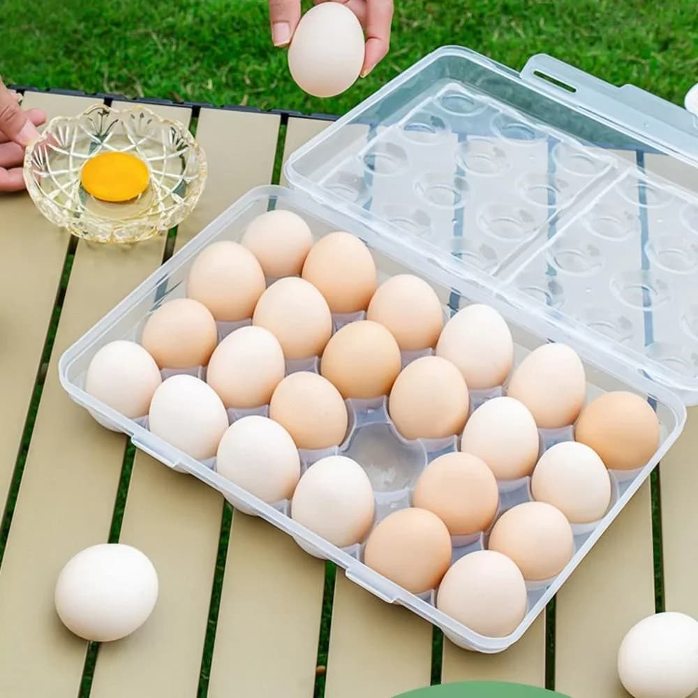 Plastična škatla za shranjevanje jajc s pokrovom za hladilnik