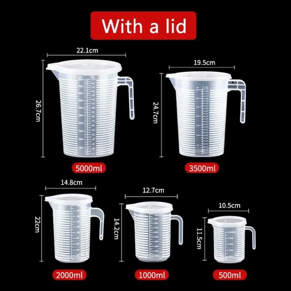 Plastična merilna posoda za živila z merilno skalo (100–5000 ml)