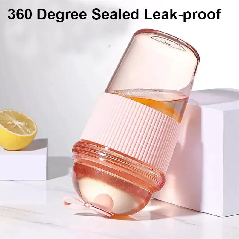 Prenosna skodelica s slamico na preklop 430 ml, toplotno odporna