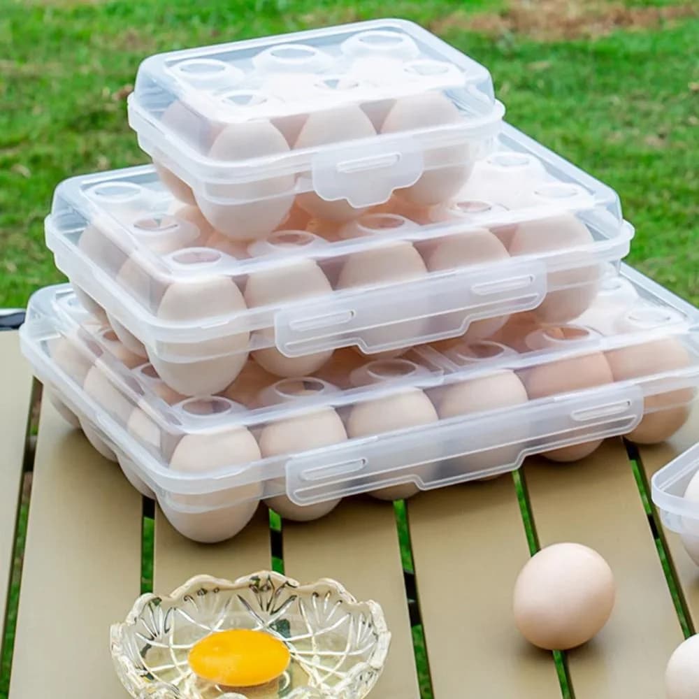 Plastična škatla za shranjevanje jajc s pokrovom za hladilnik