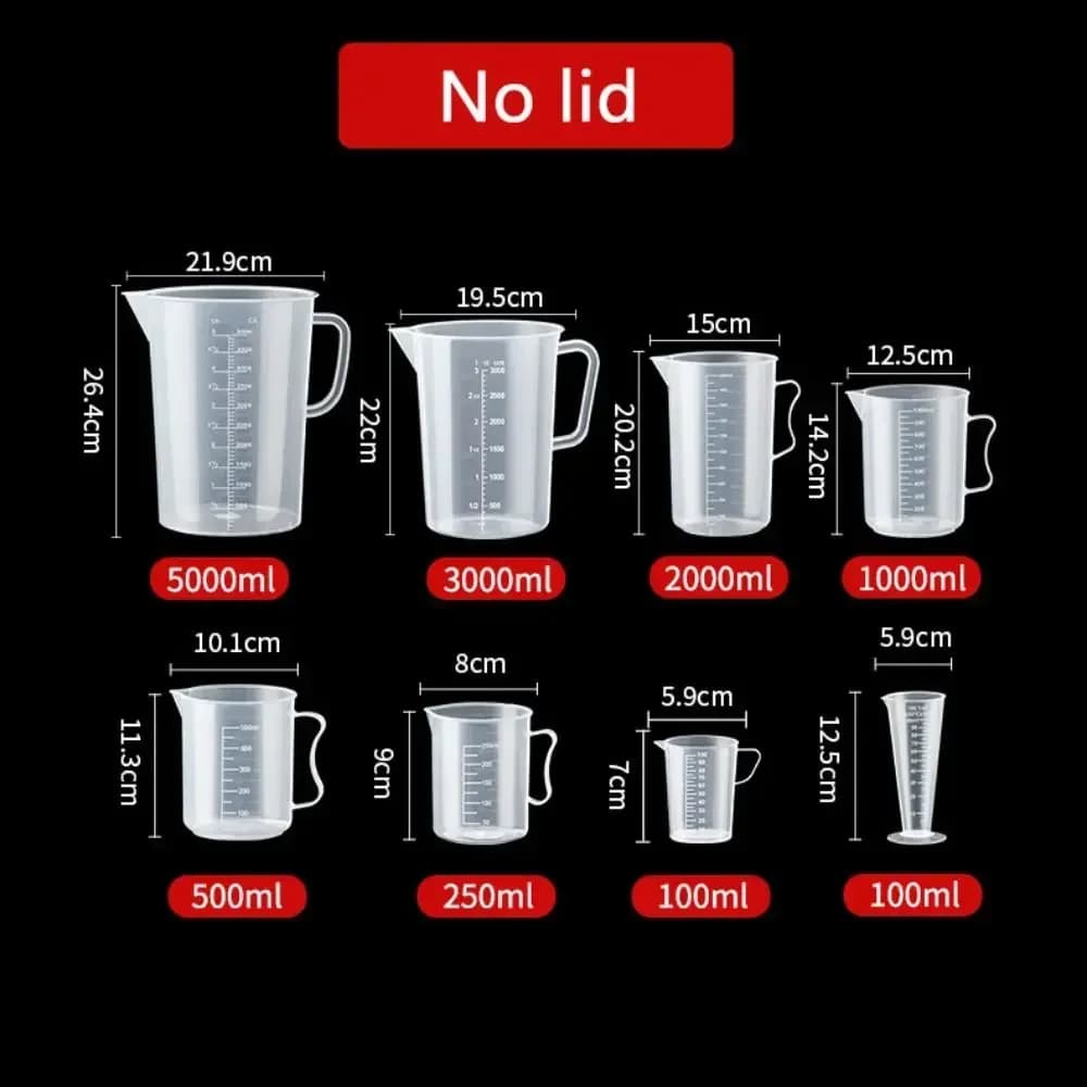 Plastična merilna posoda za živila z merilno skalo (100–5000 ml)