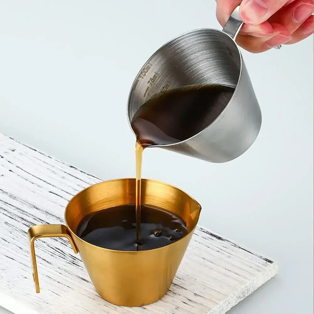 Merilna posodica za espresso iz nerjavečega jekla 304 z lestvico