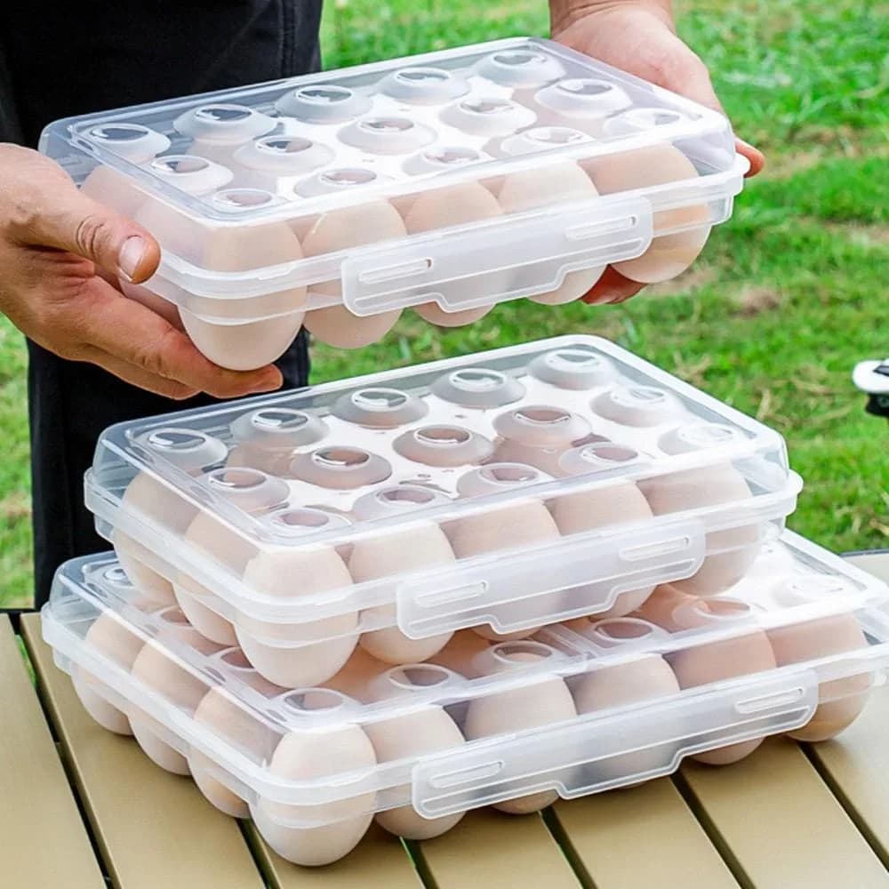 Plastična škatla za shranjevanje jajc s pokrovom za hladilnik