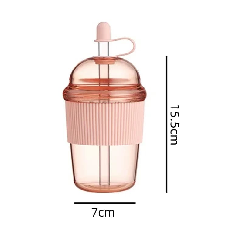 Prenosna skodelica s slamico na preklop 430 ml, toplotno odporna